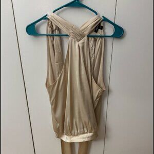 Satin Gathered Halter Neck Tank